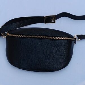 Black Leather Crossbody Bag